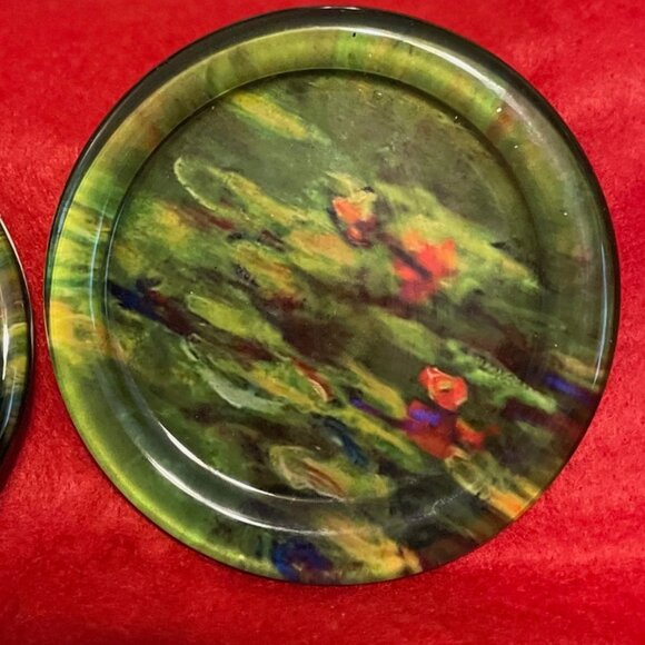 MONET WATER LILIES Four Glass Coasters From The Met in NYC - Picture 5 of 5